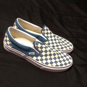 Checkered blue vans NEVER WORN